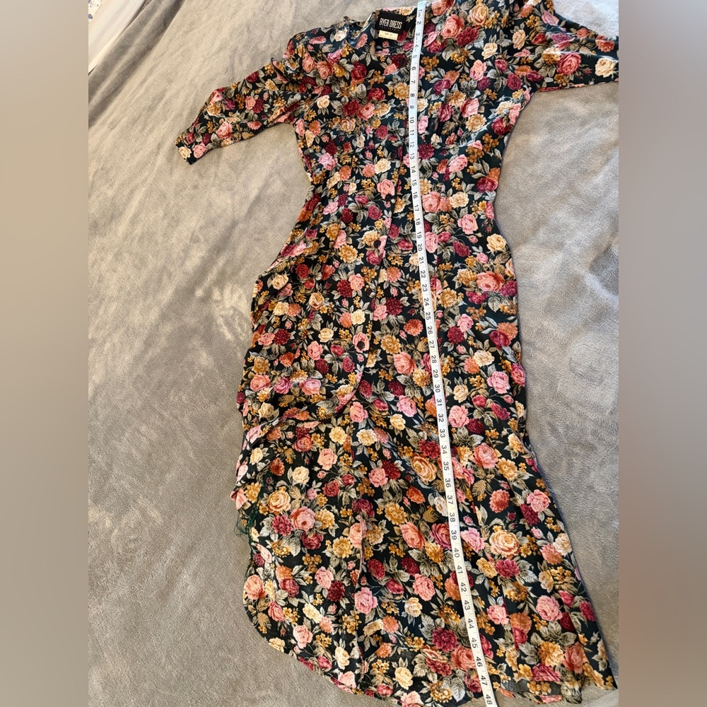 Vintage Byer Dress Floral Small Midi Dress Cottagecore - Picture 10 of 10